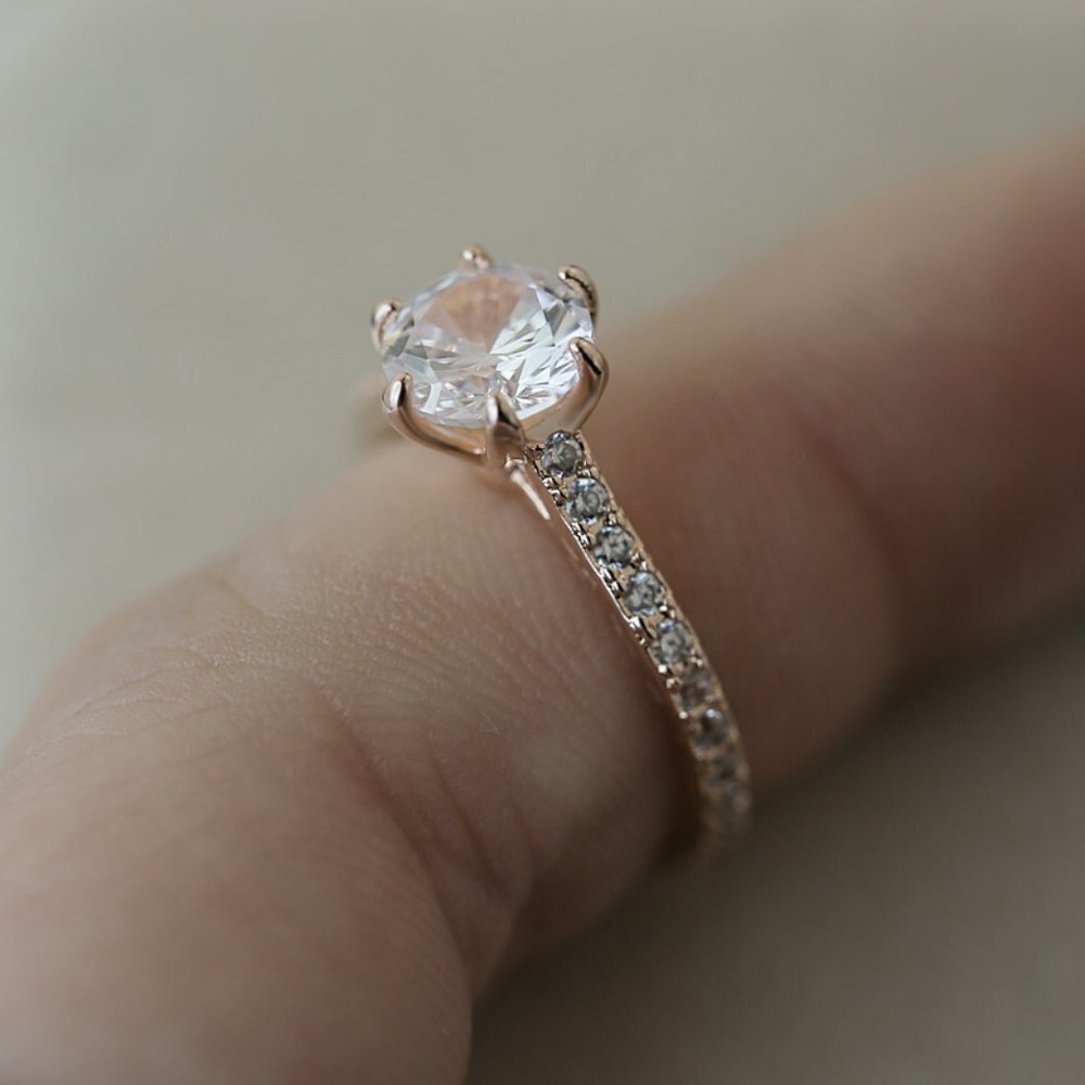 🎀Simple Crystal Clear Round Pure Zircon Thin Rings for Women, EVGG1458